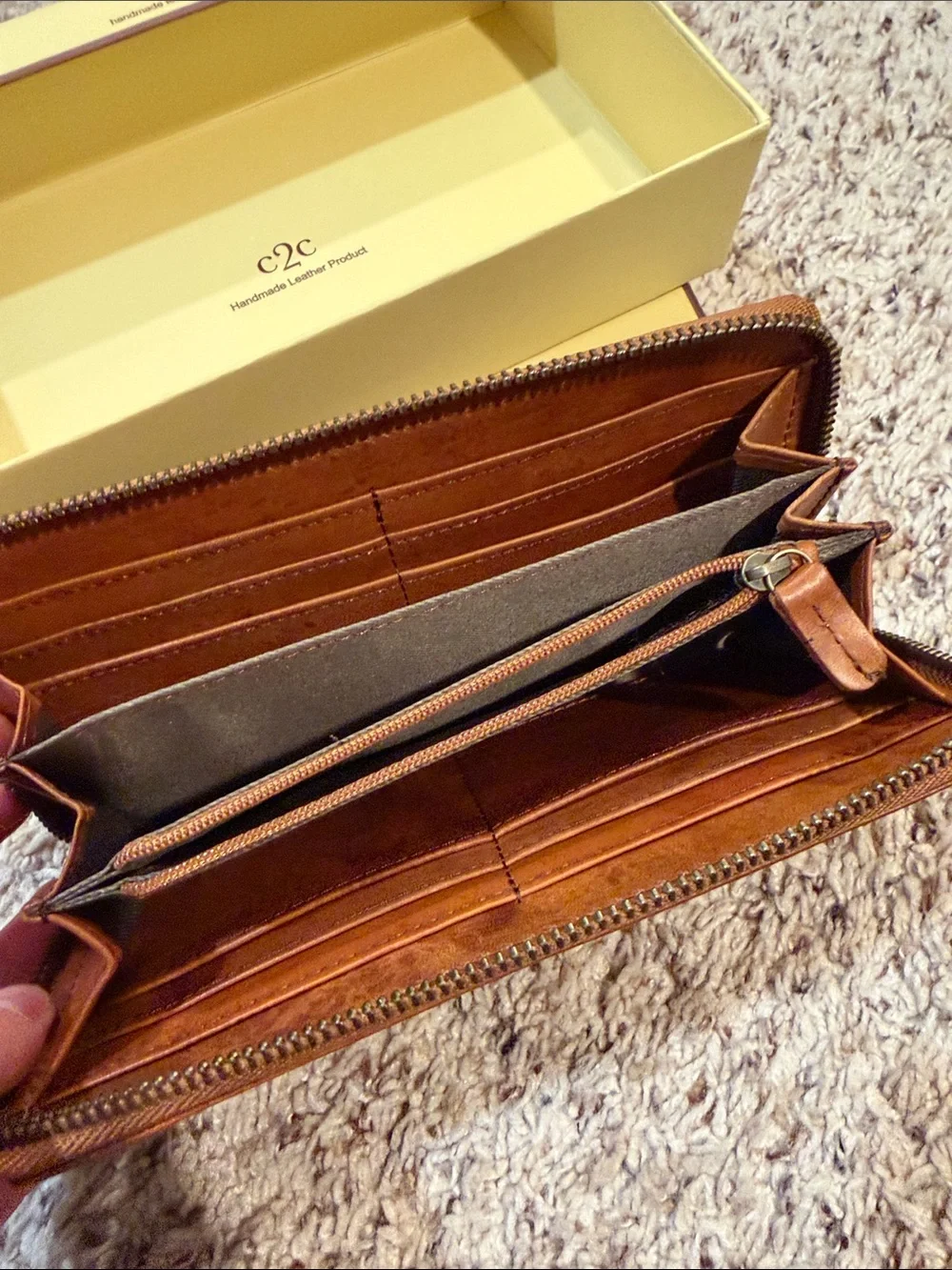 C2 by Calibrate Men's Brown Leather Money Clip Wallet